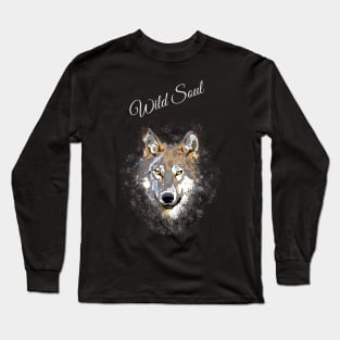 Wolf. Wild Soul. Magical time. Long Sleeve T-Shirt